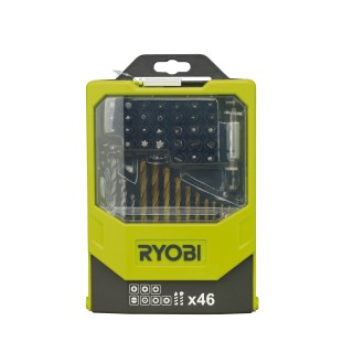 Ensemble RYOBI RAK46MIX 46 pièces avec embouts 25 mm, forets HSS et forets maçonnerie
