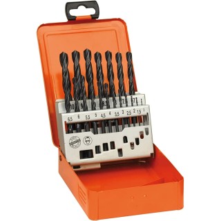 Cassetta professionale con set da 19 punte da trapano, in hss-r
