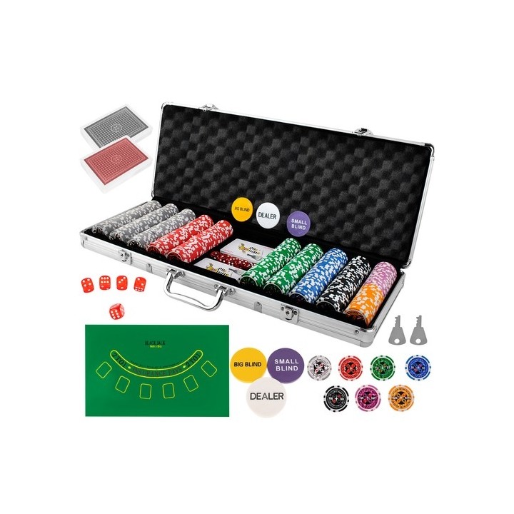 Poker: un set di 500 fiches in una valigia hq