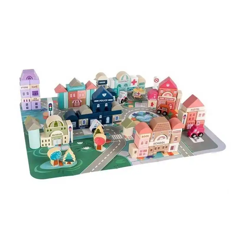Blocchi di legno - città gioco bambini