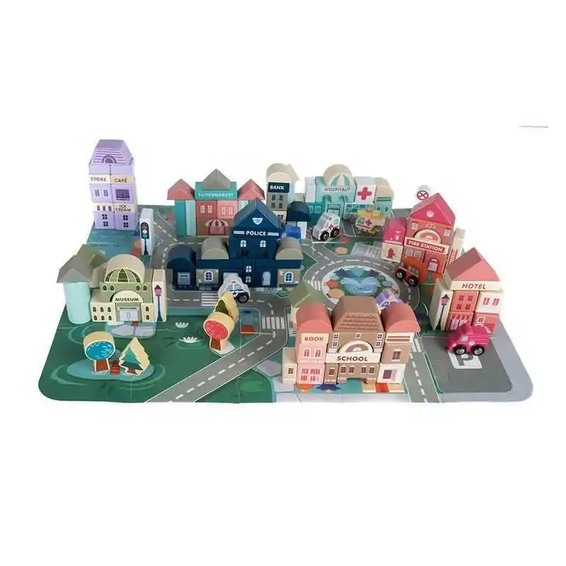 Blocchi di legno - città gioco bambini