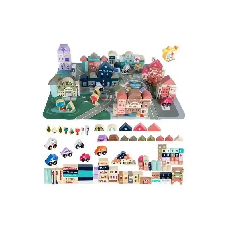 Blocchi di legno - città gioco bambini