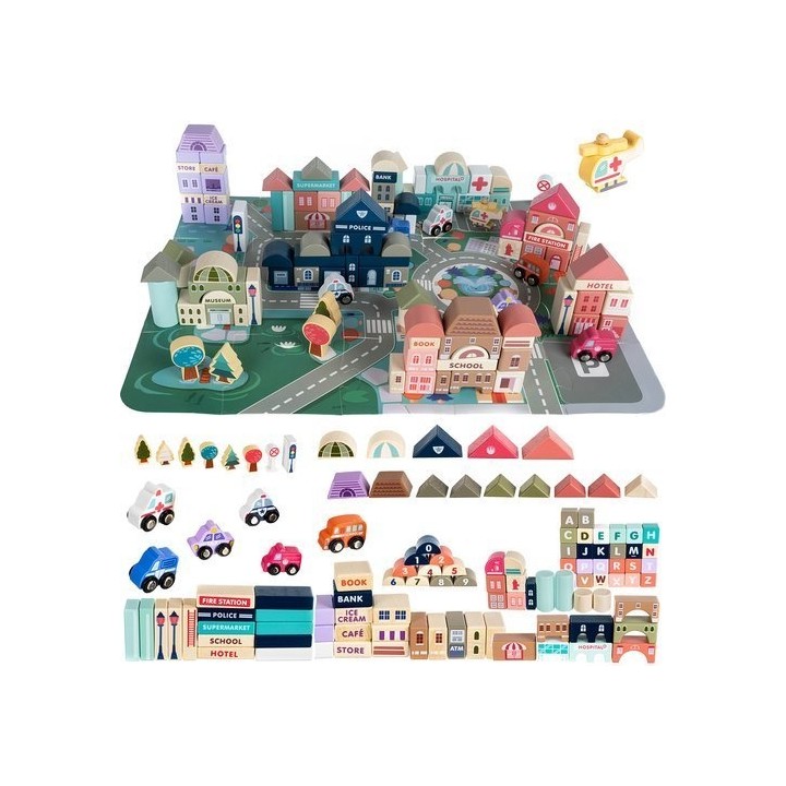 Blocchi di legno - città gioco bambini