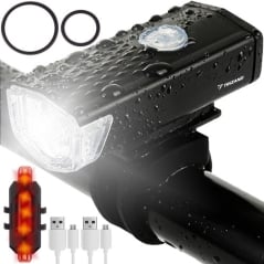 Luce per bicicletta a LED USB + luce posteriore