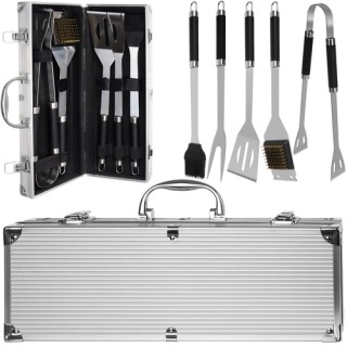 Utensili da barbecue - set di 5 accessori + valigetta