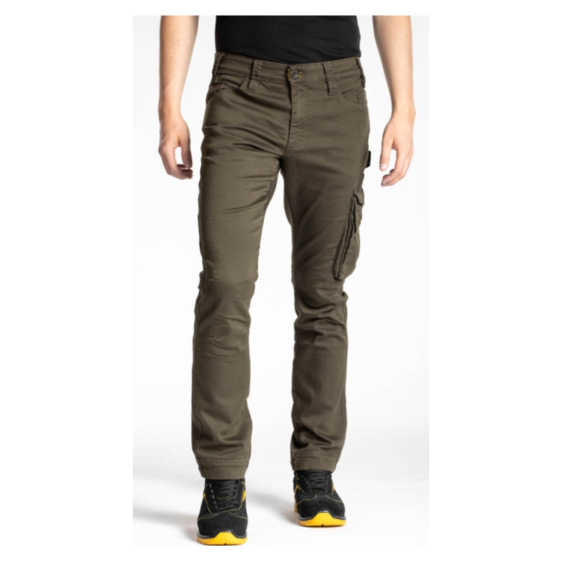 Jeans élastique confort multipoches couleur kaki rica lewis job