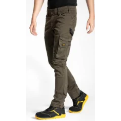 Jeans élastique confort multipoches couleur kaki rica lewis job Jeans élastique confort multipoches couleur kaki rica lewis job