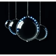 SET 4 SFERE SNOWFALL ORO, D.80MM., 2 LINEE, 96 LED BIANCHI, TOT. MT.1.20, X INT.