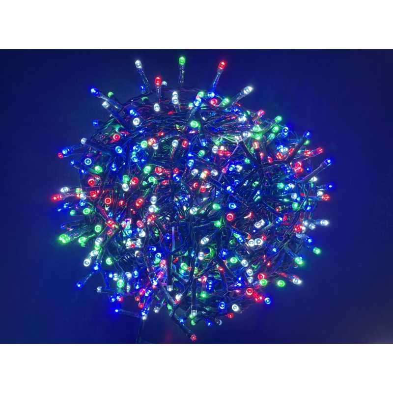 LUCI NATALE 1500 LED MULTI CAVO SCURO, LUCI MT 30, CAVO MT 3