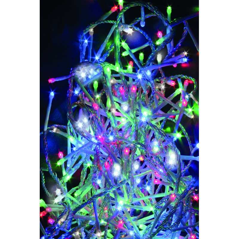 300 LED MULTI, GIOCHI L., CAVO TRASP., X EST., LUCI 10MT., CAVO 4MT., TRASF. IP44