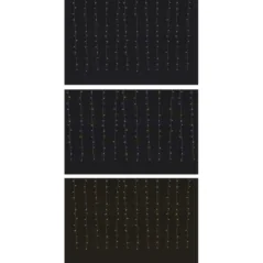 TENDA 168 LED CM.200X150, 2 COL. PROGRAMMABILI C/CONTROLLER, BIANCO FREDDO E CALDO, PROLUNG., C/TRASF.