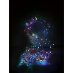 CLUSTER SU FILO DI RAME CON 300 GOCCE DI LED RGB 2 MT., GIOCHI DI LUCE AUTOMATICI, CON TRASF. IP20