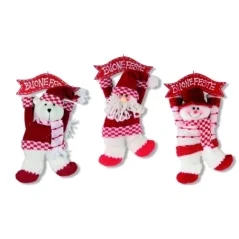 SET 3 FUORIPORTA BIANCO-ROSSO CM.35, 3 SOGG. ASS.