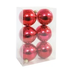6 SFERE PLASTICA PLASTICA D.80 IN SCAT. ROSSO LISCE