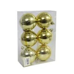6 SFERE PLASTICA PLASTICA D.80 IN SCAT. ORO LISCE