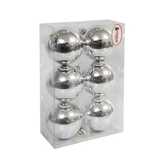 6 SFERE PLASTICA PLASTICA D.80 IN SCAT. ARG. LISCE
