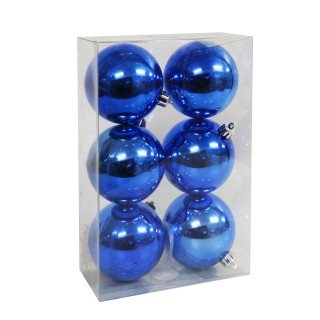 6 SFERE PLASTICA PLASTICA D.80 IN SCAT. BLU LISCE