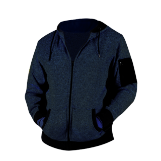 Giubbino poliestere/softshell blu/nero