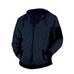 Giubbino poliestere/softshell blu/nero