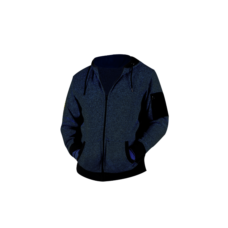 Giubbino poliestere/softshell blu/nero