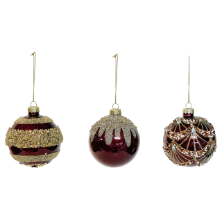 SFERA VETRO CARDINAL 80MM BORDEAUX, MOD. ASS.