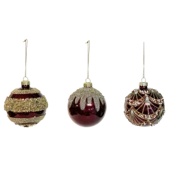 SFERA VETRO CARDINAL 80MM BORDEAUX, MOD. ASS.