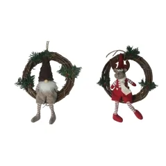 FUORIPORTA DEC GNOMO-RENNA D 20 CM, 2 ASS