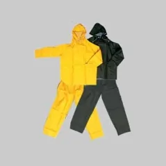 Completo giacca e pantalone impermeabile 390 gr colore giallo