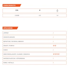 Disco Diacer Master Gres Ø 115 f. 22,2