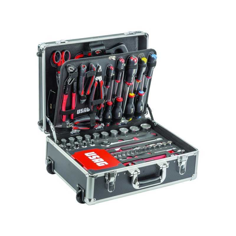 Valise trolley avec assortiment d'entretien (181 pièces)