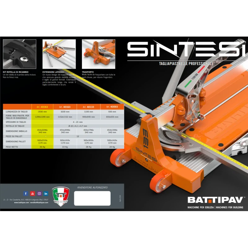 Tagliapiastrelle sintesi 183