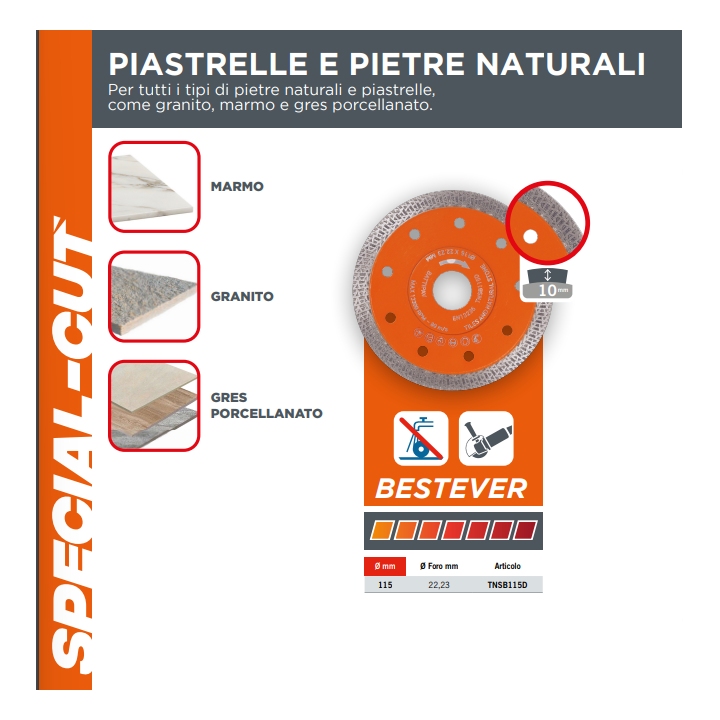 Disco special-cut per pietre e piastrelle Ø115