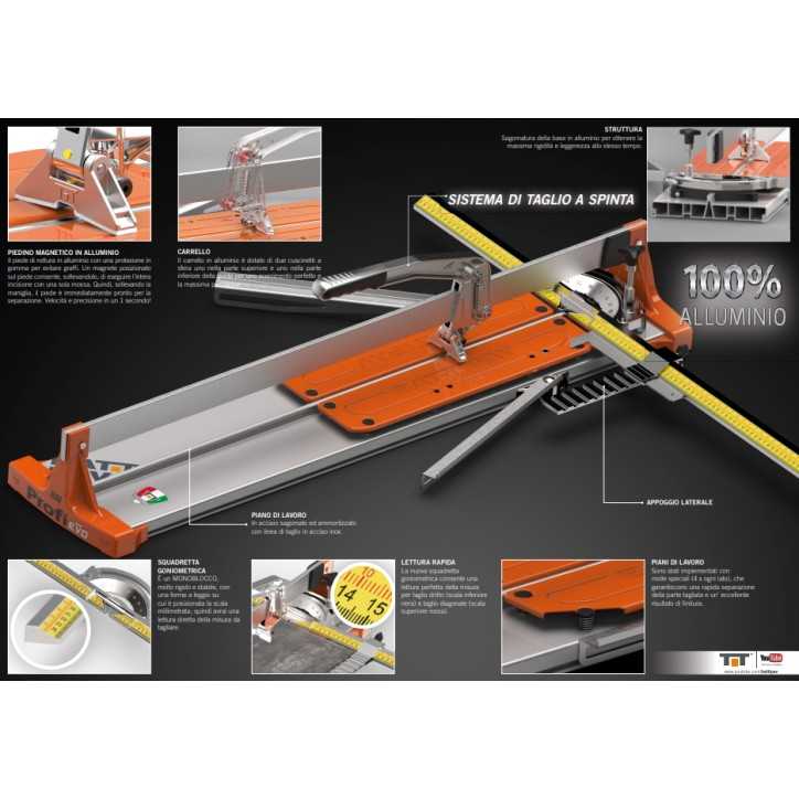 taglia piastrelle a spinta profi evo 85 alu