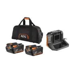 Kit chargeur et 2 batteries 4.0ah 18v aeg sac