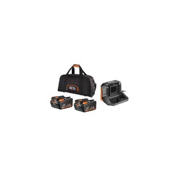 Kit chargeur et 2 batteries 4.0ah 18v aeg sac