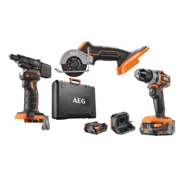 Aeg Kit perceuse-meuleuse-riveuse  3 en 1