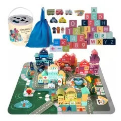 Blocchi di legno - città 100 pz