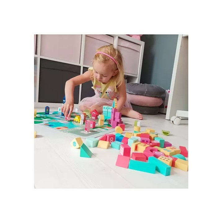 Blocs en bois - ville 100 pcs