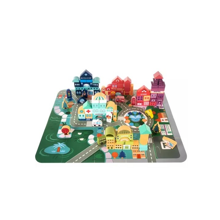 Blocs en bois - ville 100 pcs