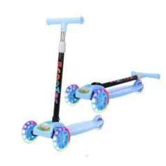 Monopattino pieghevole a tre ruote, blu