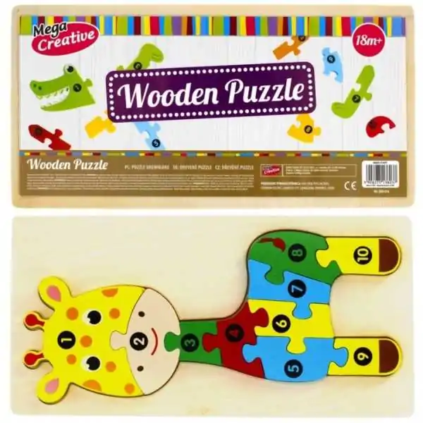 Puzzle Bois Girafe 10el 14x30 mc Feuille de Bois 8