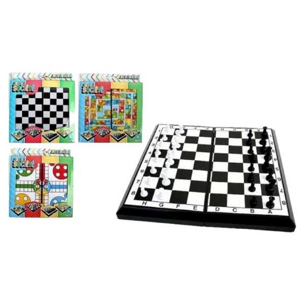 Jeux de société 4 en 1 22X22Cm