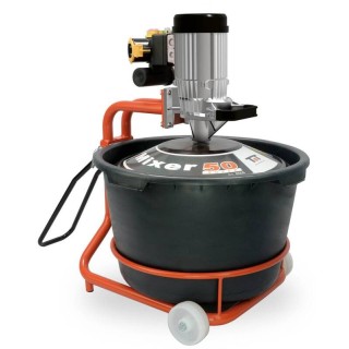 BATTIPAV Mixer 50 Super 230V con secchio PET 65 L e frusta, vista laterale