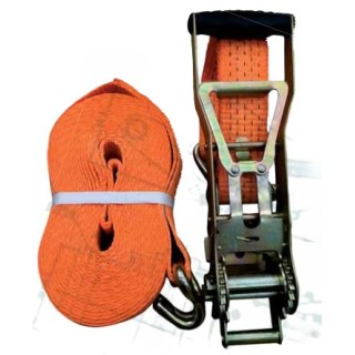 Sangle d'arrimage SECURE LOAD 50 mm avec cliquet ergonomique et crochet, longueur 0,5+8,5 m