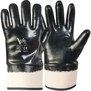 Gants de travail VEGA VEGAG199 en coton avec enduction NBR bleue