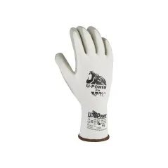 Gants de travail ajustés blanc/gris U-power