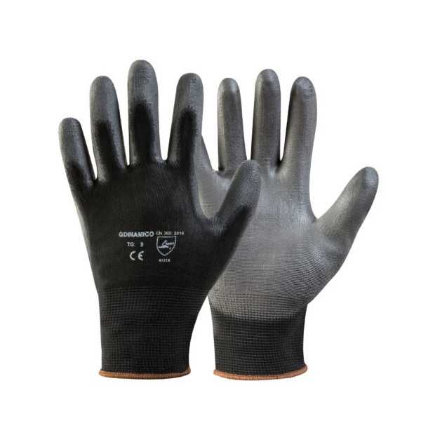 Vega Gants de Travail Polyuréthane Paume Noire