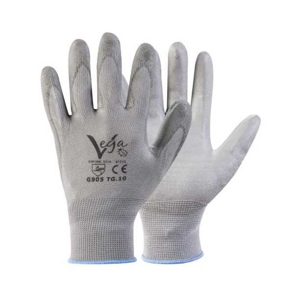 Gant en polyuréthane Vega avec paume grise