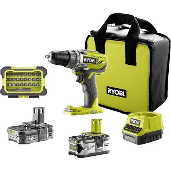 Perceuse-visseuse sans fil Ryobi 18 Volts 50 Nm