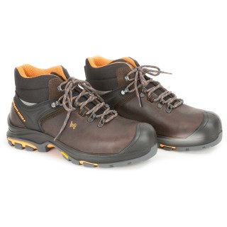 Chaussure de sécurité haute VEGA K2 cuir Dakar marron semelle Vibram